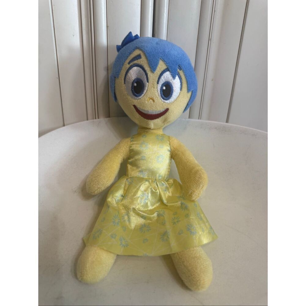 Disney Pixar Just Play Inside Out 2 Joy Plush Stuffed Toy Yellow Light Blue NWOT